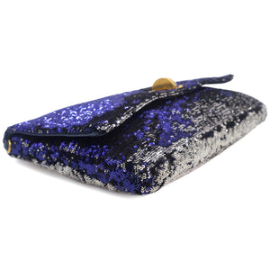 Silver Purple Sequins Clutch