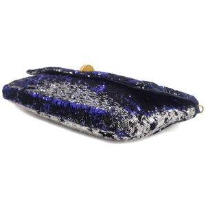 Silver Purple Sequins Clutch