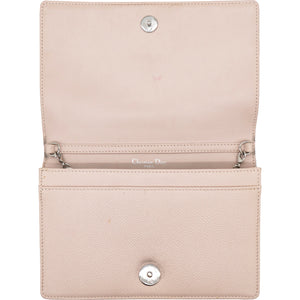 Light Pink Leather Diorama Wallet on Chain