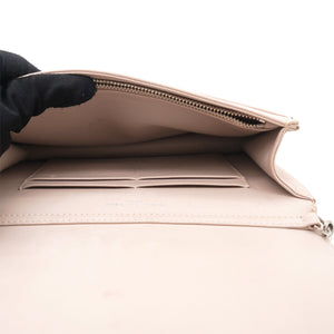 Light Pink Leather Diorama Wallet on Chain