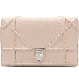 Light Pink Leather Diorama Wallet on Chain
