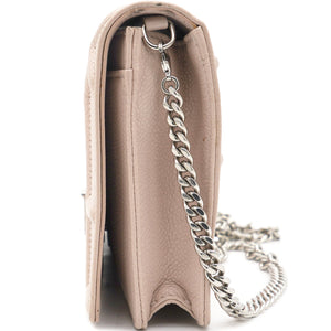 Light Pink Leather Diorama Wallet on Chain