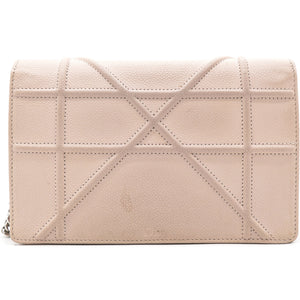 Light Pink Leather Diorama Wallet on Chain