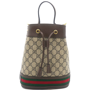 Beige/Ebony GG Supreme Canvas and Leather Small Ophidia Bucket Bag