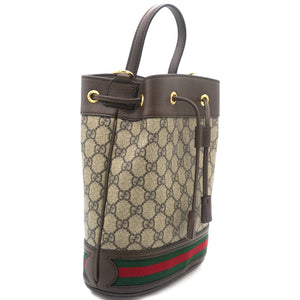 Beige/Ebony GG Supreme Canvas and Leather Small Ophidia Bucket Bag