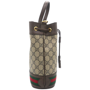 Beige/Ebony GG Supreme Canvas and Leather Small Ophidia Bucket Bag