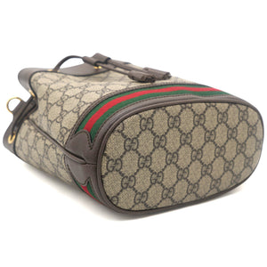 Beige/Ebony GG Supreme Canvas and Leather Small Ophidia Bucket Bag
