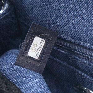 Blue Quilted Denim Mini Square Classic Flap Bag