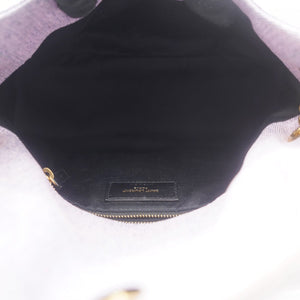 Denim Quilted Small Loulou Puffer Monogram Chain Satchel Bleached Lilac