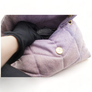 Denim Quilted Small Loulou Puffer Monogram Chain Satchel Bleached Lilac