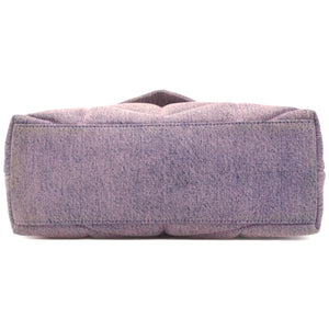 Denim Quilted Small Loulou Puffer Monogram Chain Satchel Bleached Lilac