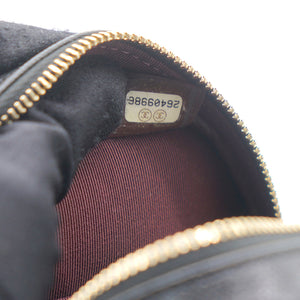 Mini Round Purse Vanity Caviar Leather Black