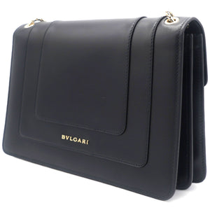 Medium Serpenti Forever Flap Shoulder Bag Black