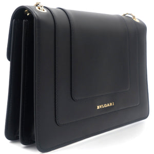 Medium Serpenti Forever Flap Shoulder Bag Black
