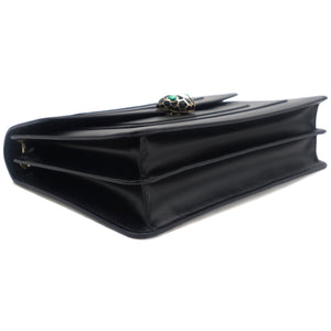 Medium Serpenti Forever Flap Shoulder Bag Black