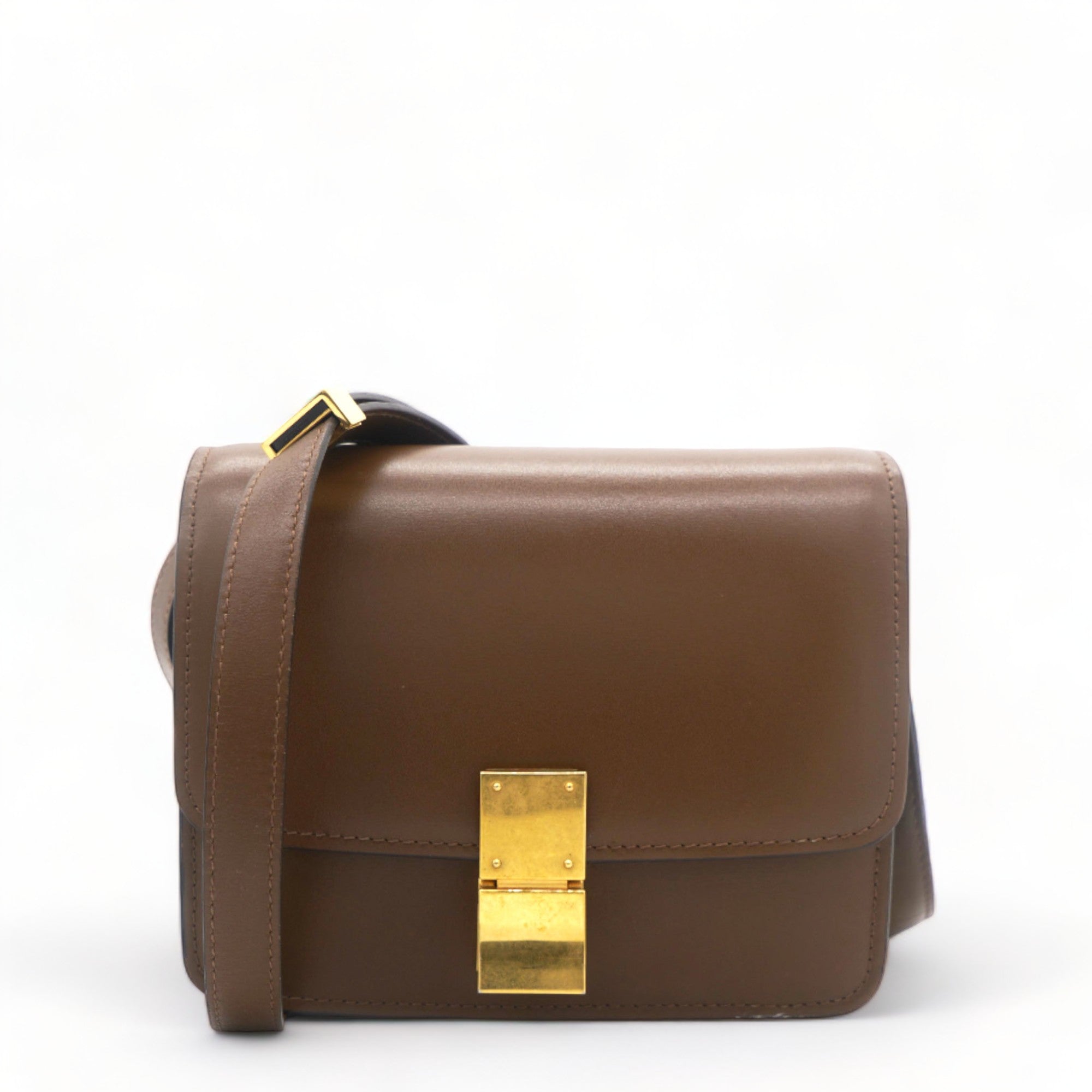 Calfskin Small Classic Box Flap Bag Caramel