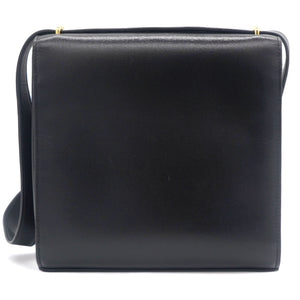 Box Calfskin Clip Lock Crossbody Bag Black
