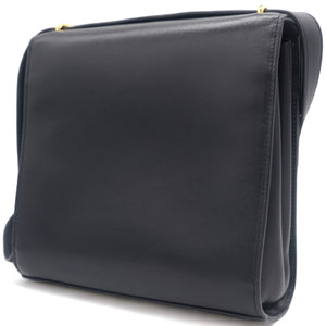 Box Calfskin Clip Lock Crossbody Bag Black