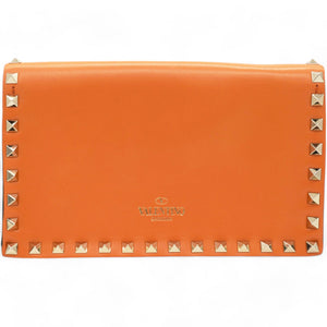 Garavani Nappa Rockstud Wristlet Clutch Camel