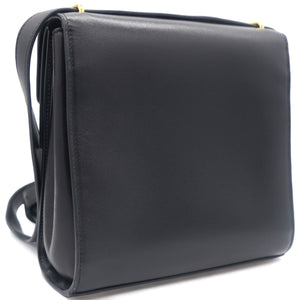 Box Calfskin Clip Lock Crossbody Bag Black