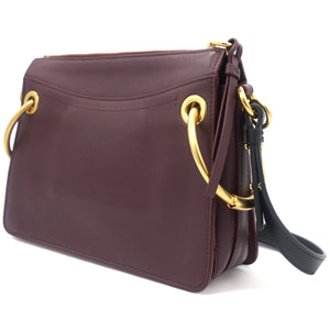 Calfskin Suede Small Roy Bag Plum Burgundy
