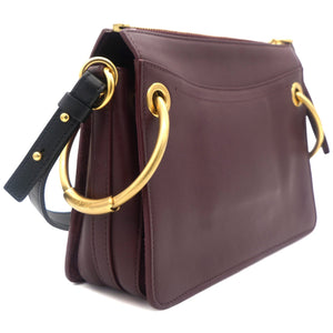 Calfskin Suede Small Roy Bag Plum Burgundy
