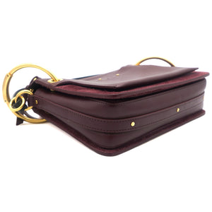 Calfskin Suede Small Roy Bag Plum Burgundy
