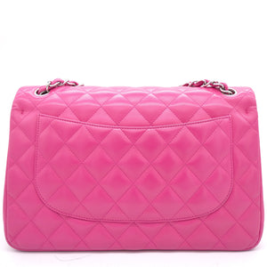 Pink Quilted Lambskin Leather Jumbo Classic Double Flap Bag