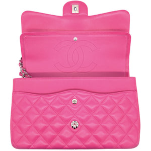 Pink Quilted Lambskin Leather Jumbo Classic Double Flap Bag
