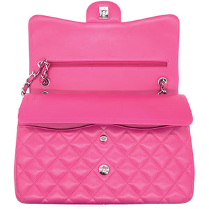 Pink Quilted Lambskin Leather Jumbo Classic Double Flap Bag