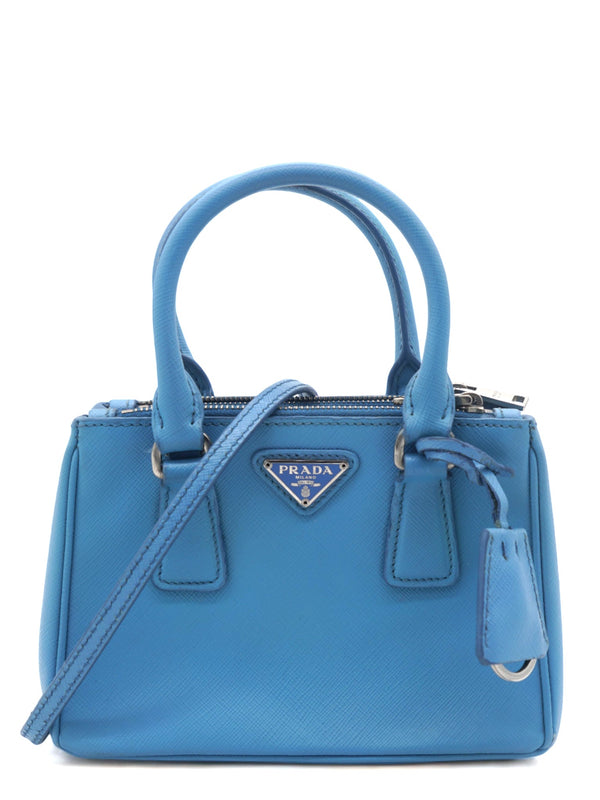 Saffiano Mini Galleria Crossbody Bag Blue