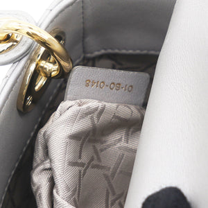 Pearl Grey Cannage Leather Mini Lady Dior Tote