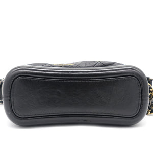 Black Aged Calfskin Quilted Charms Small Gabrielle Bag