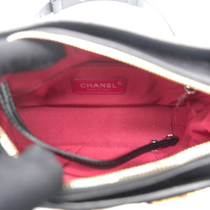 Black Aged Calfskin Quilted Charms Small Gabrielle Bag