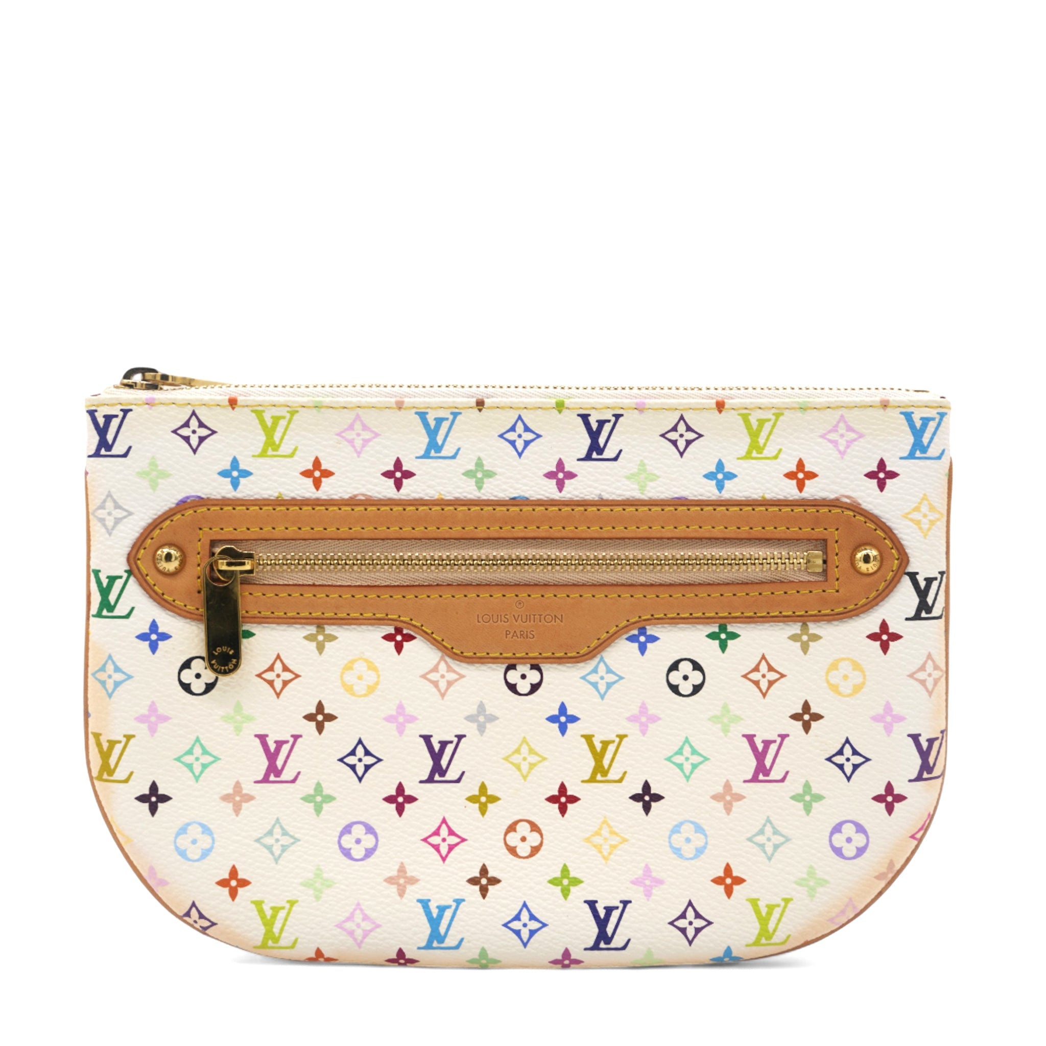 Monogram Multicolor Pochette Plate PM White