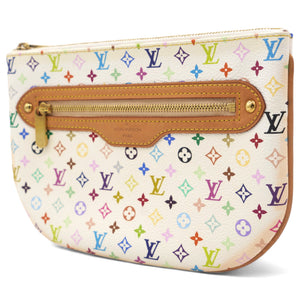 Monogram Multicolor Pochette Plate PM White