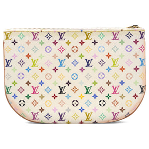 Monogram Multicolor Pochette Plate PM White