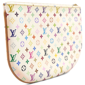 Monogram Multicolor Pochette Plate PM White