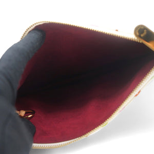 Monogram Multicolor Pochette Plate PM White