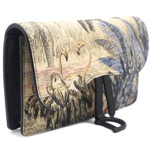 Saddle Belt Pouch Black / Beige Printed Calfskin
