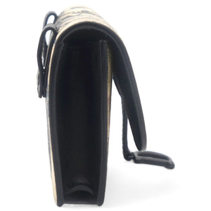 Saddle Belt Pouch Black / Beige Printed Calfskin