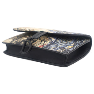 Saddle Belt Pouch Black / Beige Printed Calfskin