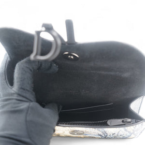 Saddle Belt Pouch Black / Beige Printed Calfskin
