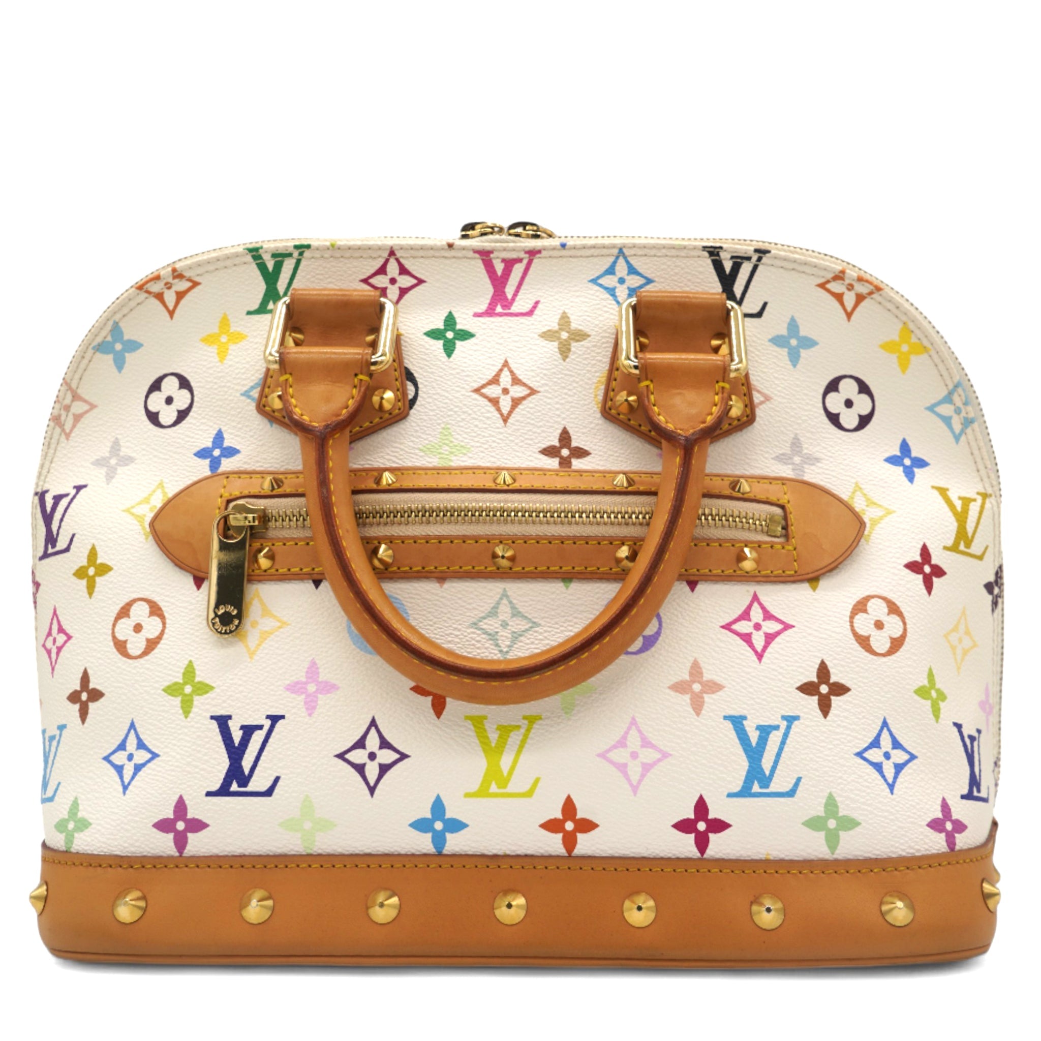 White Multicolor Monogram Alma PM Bag