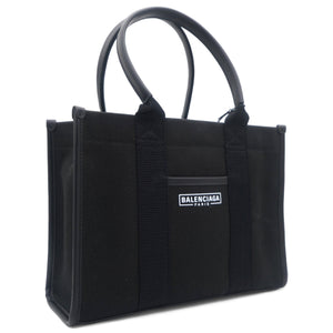Neo Navy M Leather-trimmed Canvas Tote Bag