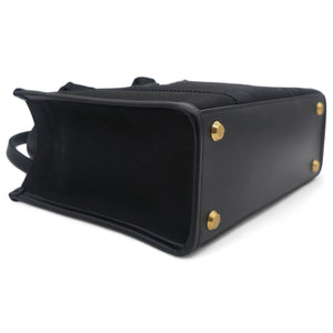 Neo Navy M Leather-trimmed Canvas Tote Bag