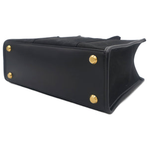 Neo Navy M Leather-trimmed Canvas Tote Bag