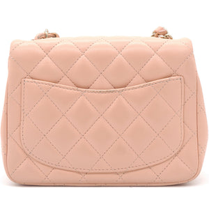 Lambskin Quilted Mini Flap Dark Pink