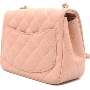 Lambskin Quilted Mini Flap Dark Pink