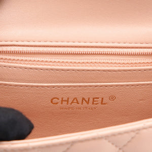 Lambskin Quilted Mini Flap Dark Pink